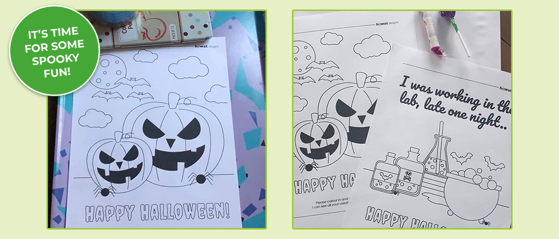 Spooky Halloween fun indoor colouring activity